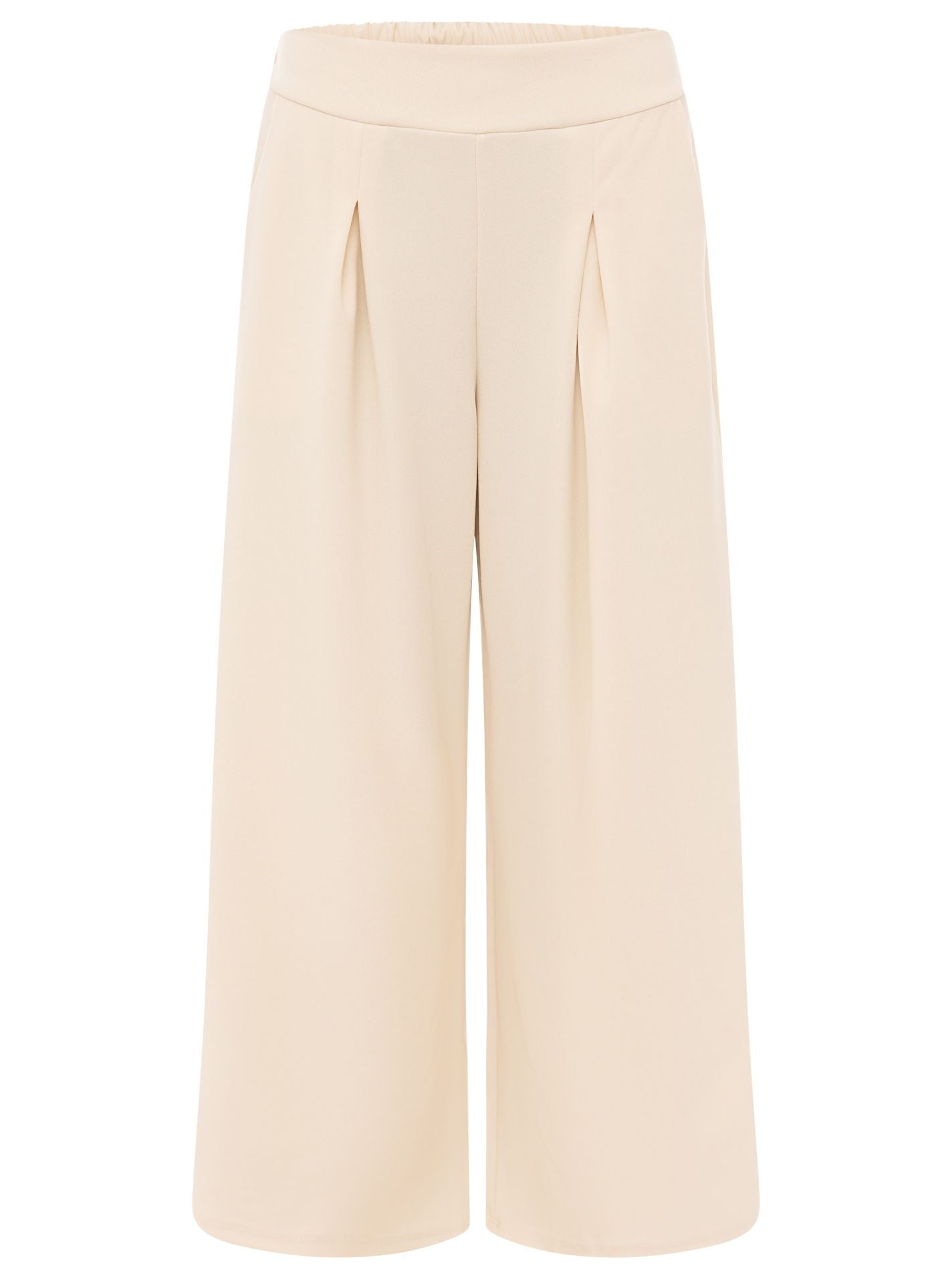 💕 Zwillingsherz Oversize Stoffhose "Bundfalte" Hellbeige