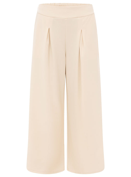 💕 Zwillingsherz Oversize Stoffhose "Bundfalte" Hellbeige