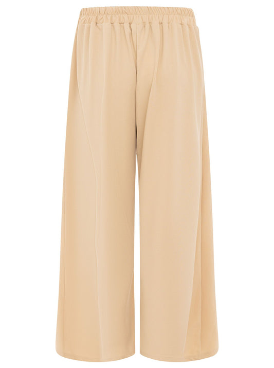 💕 Zwillingsherz Oversize Stoffhose "Bundfalte" Dunkelbeige