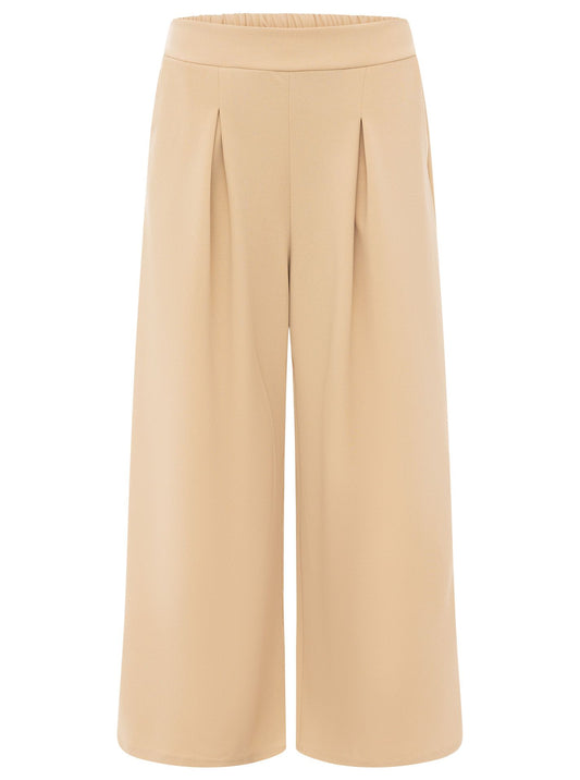 💕 Zwillingsherz Oversize Stoffhose "Bundfalte" Dunkelbeige