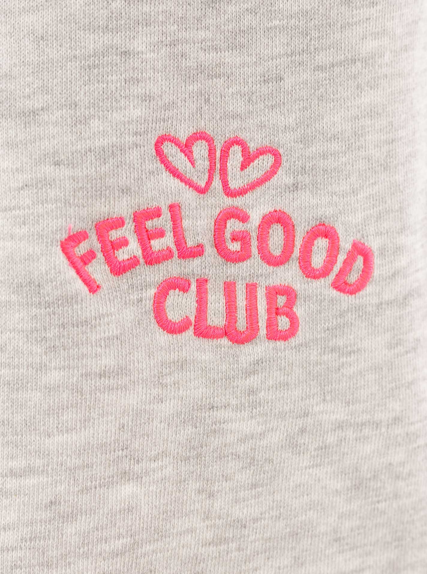 💕 Zwillingsherz Shorts "Feel Good Club" Hellgrau