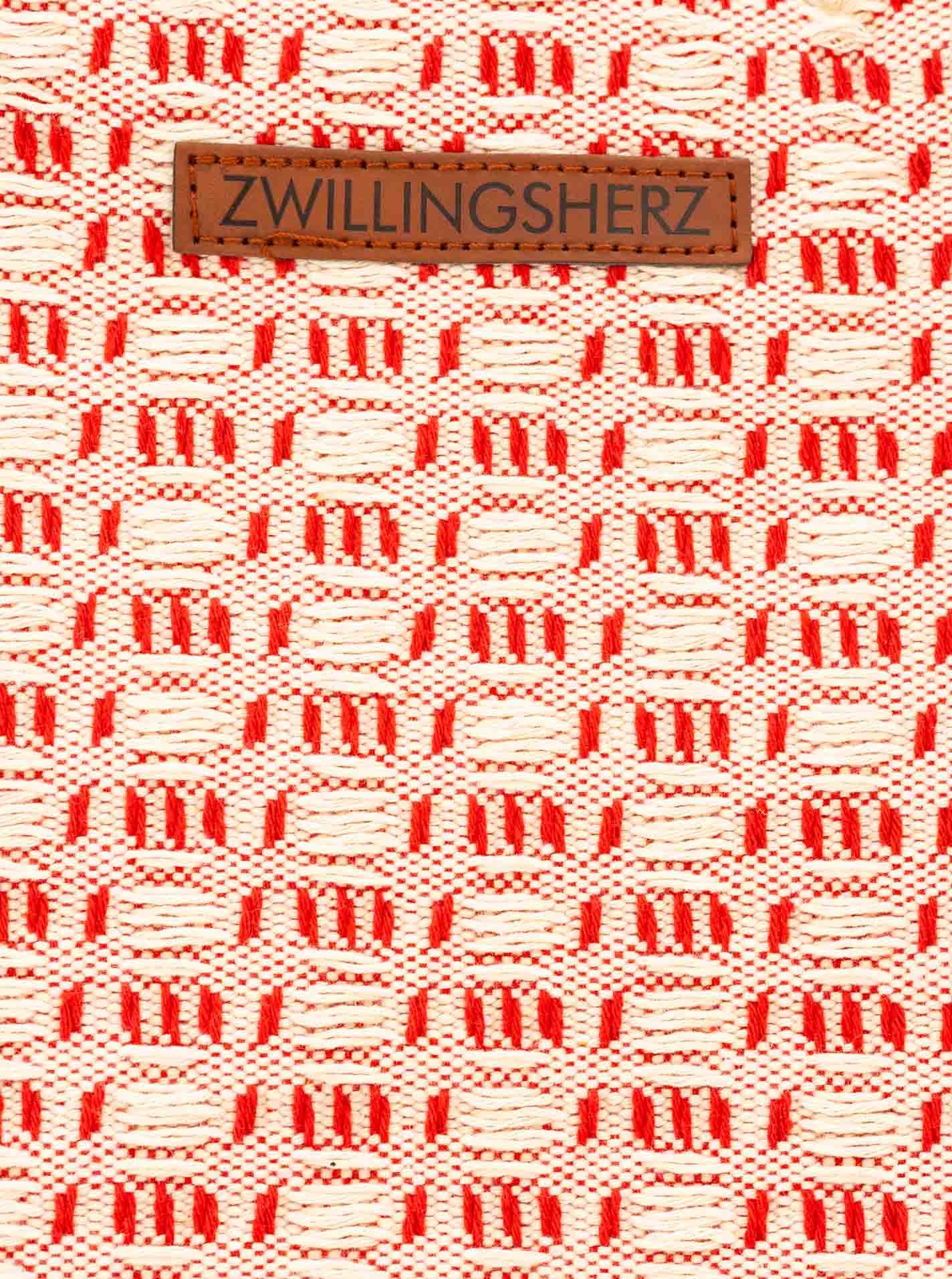 💕 Zwillingsherz Shopper "Strickmuster" Rot