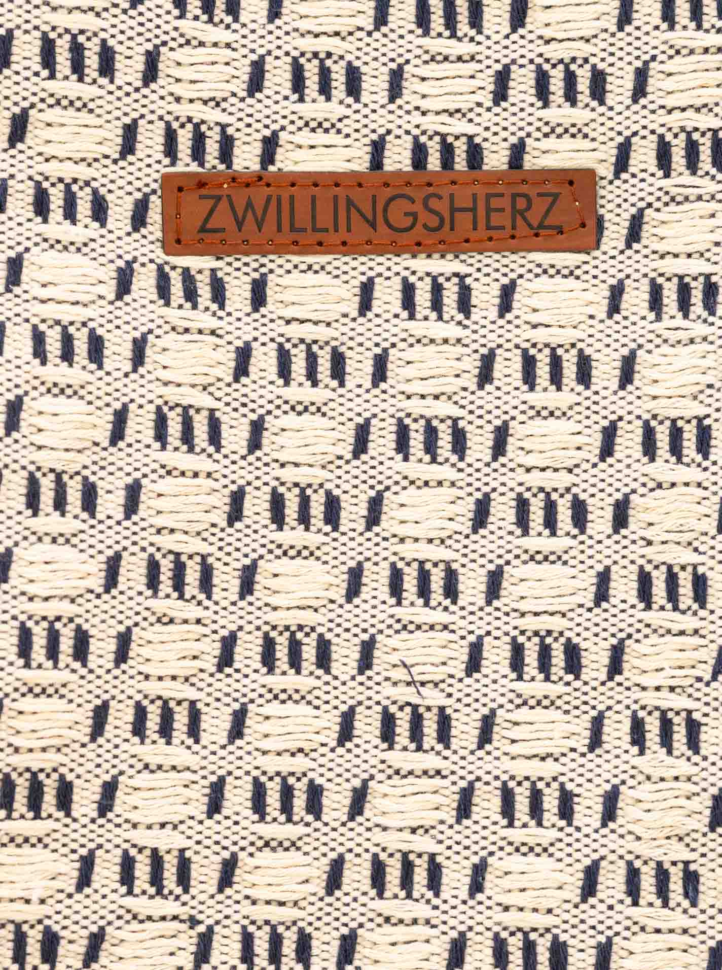 💕 Zwillingsherz Shopper "Strickmuster" Navy