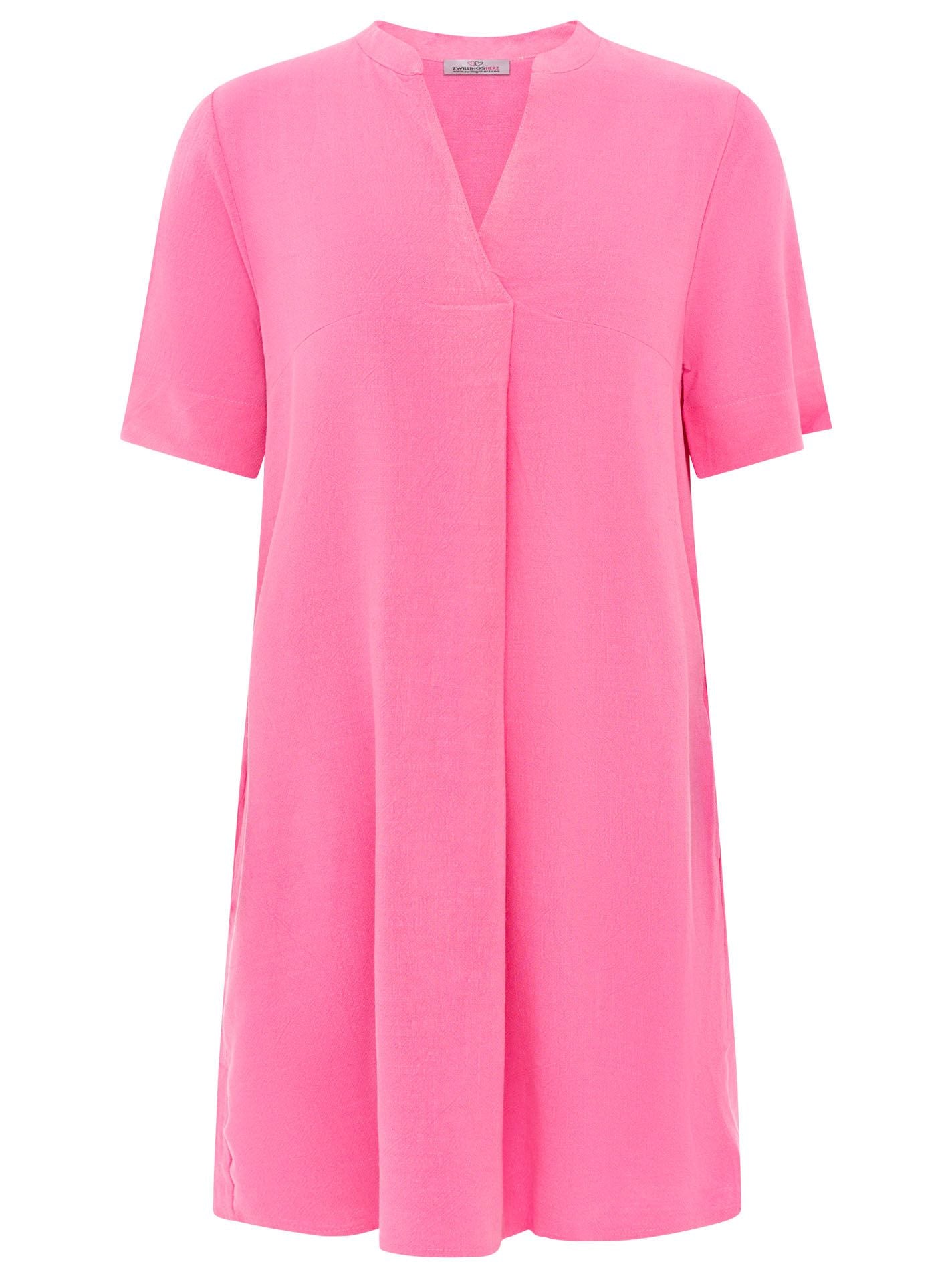 💕 Zwillingsherz Tunika Leinenmix "Uni" PInk