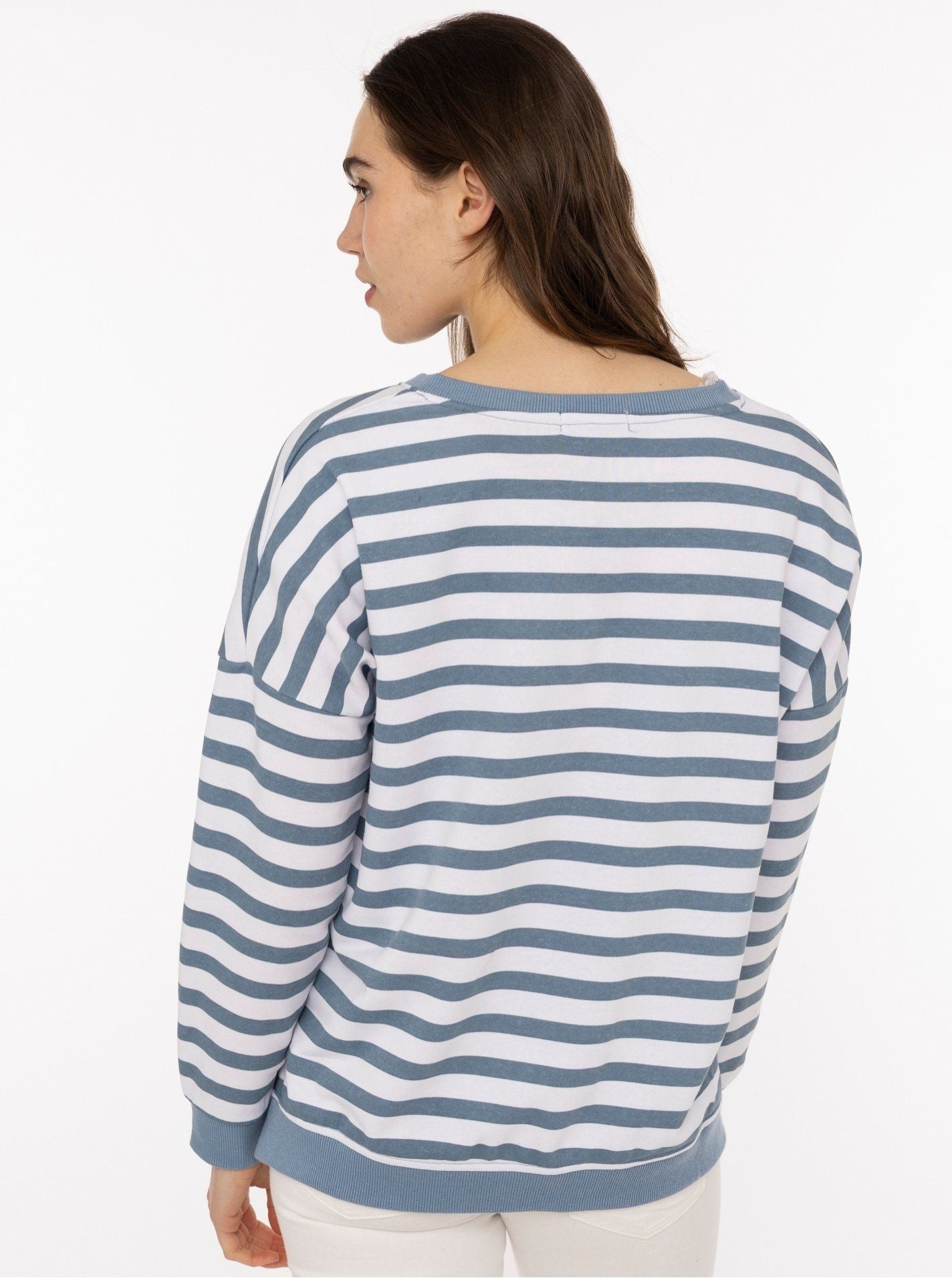 💕 Zwillingsherz Sweatshirt "V-Neck" Jeansblau