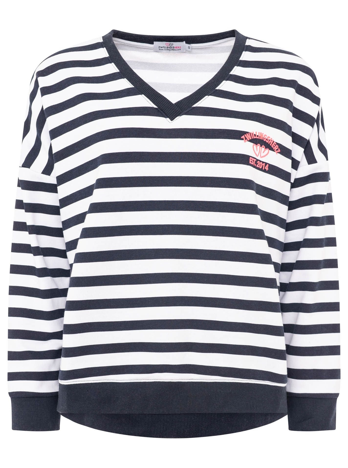 💕 Zwillingsherz Sweatshirt "V-Neck" Navy
