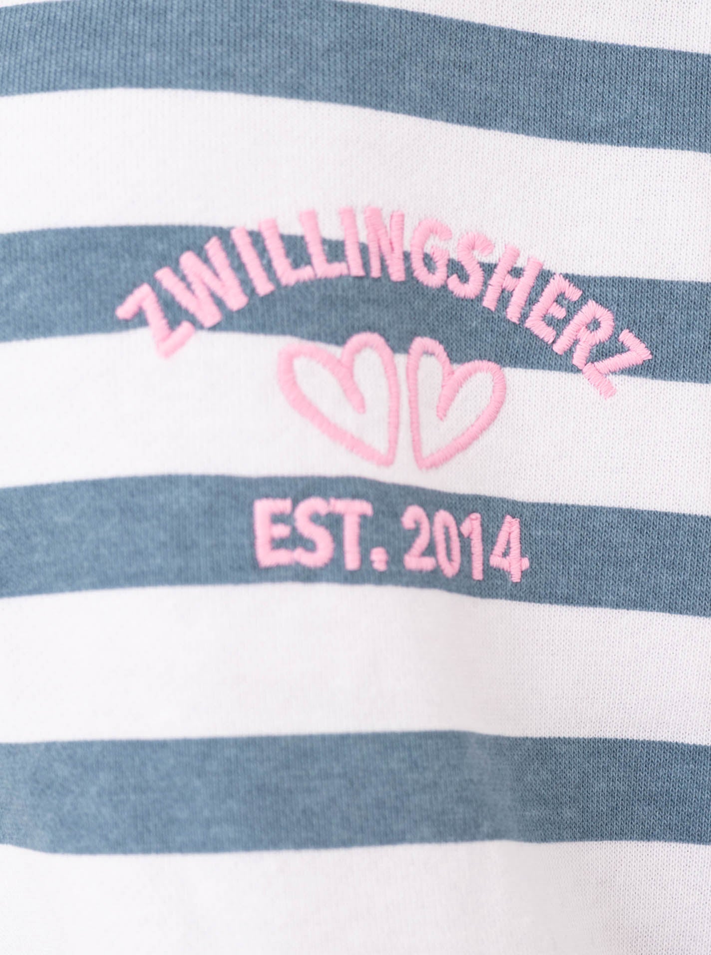 💕 Zwillingsherz Sweatshirt "V-Neck" Jeansblau