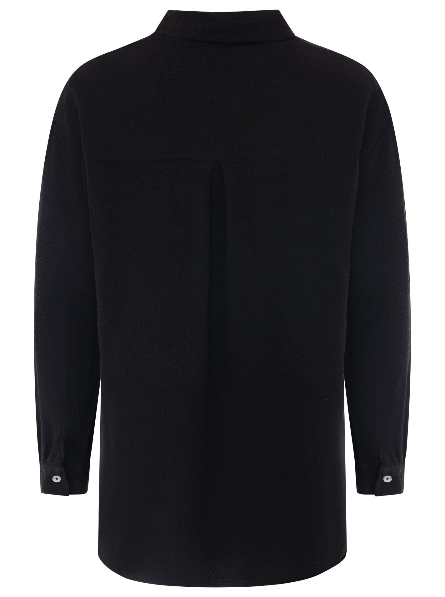 💕 Zwillingsherz Bluse Oversize "Leinenmix" Schwarz