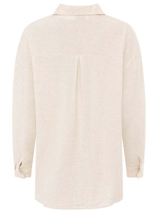 💕 Zwillingsherz Bluse Oversize "Leinenmix" Beige