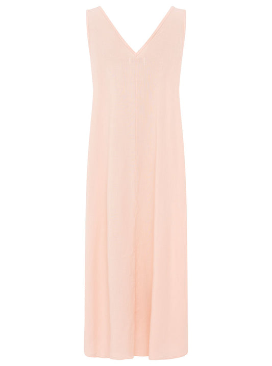 💕 Zwillingsherz Trägerkleid Leinenmix "Uni" Rosa