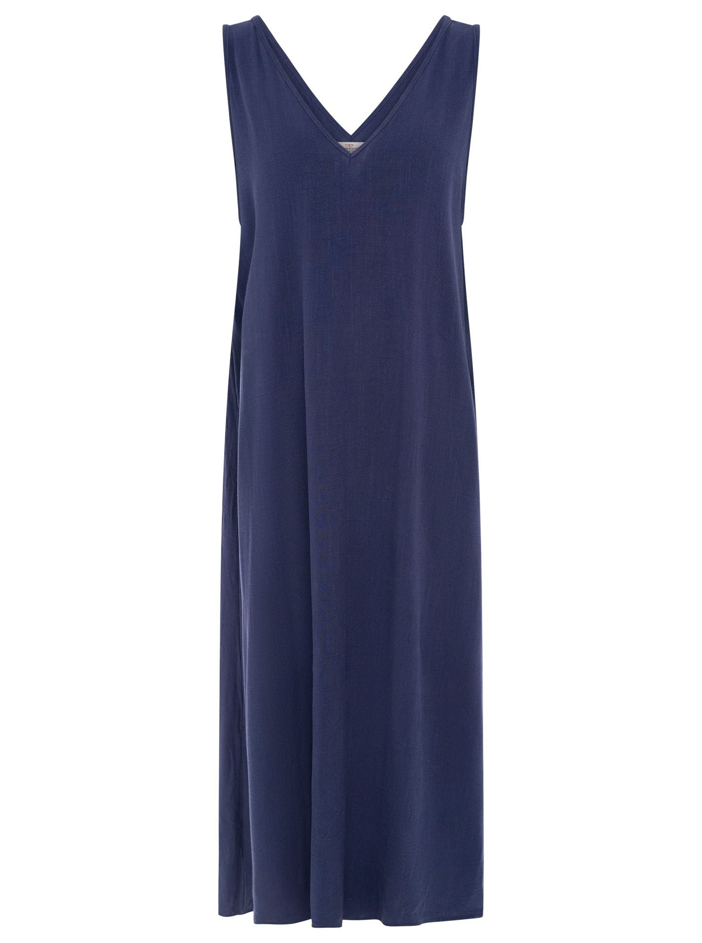 💕 Zwillingsherz Trägerkleid Leinenmix "Uni" Navy