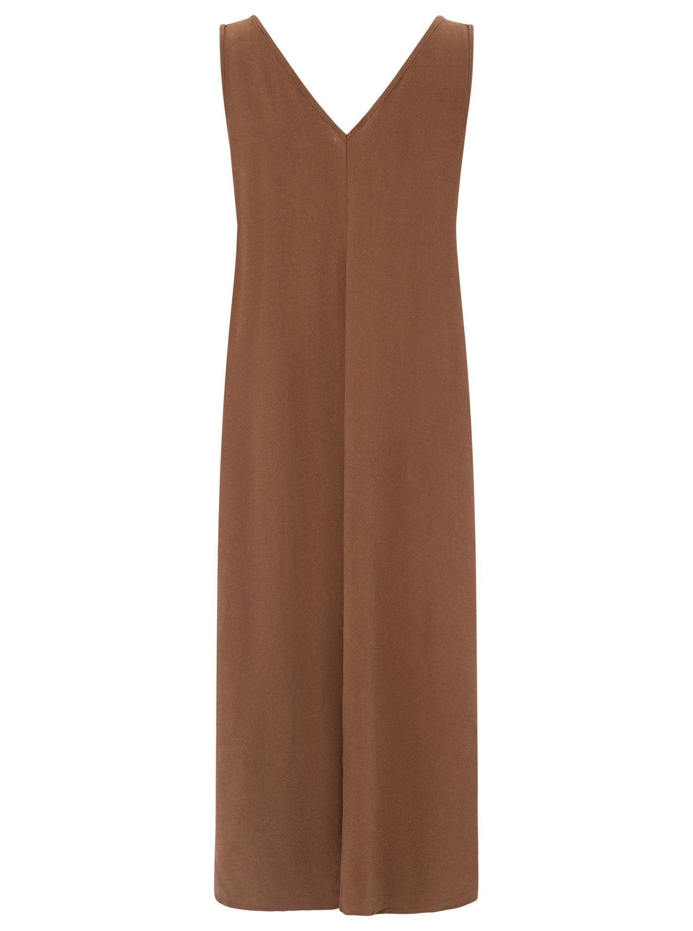 💕 Zwillingsherz Trägerkleid Leinenmix "Uni" Braun
