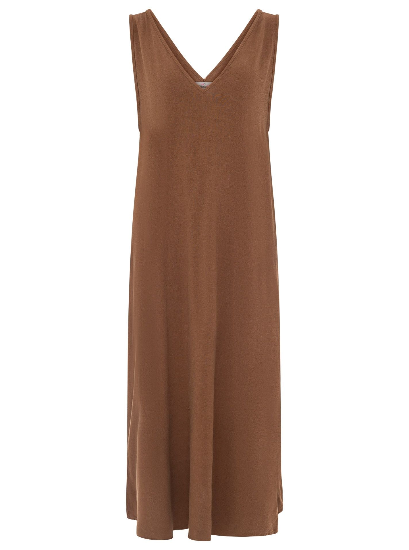 💕 Zwillingsherz Trägerkleid Leinenmix "Uni" Braun