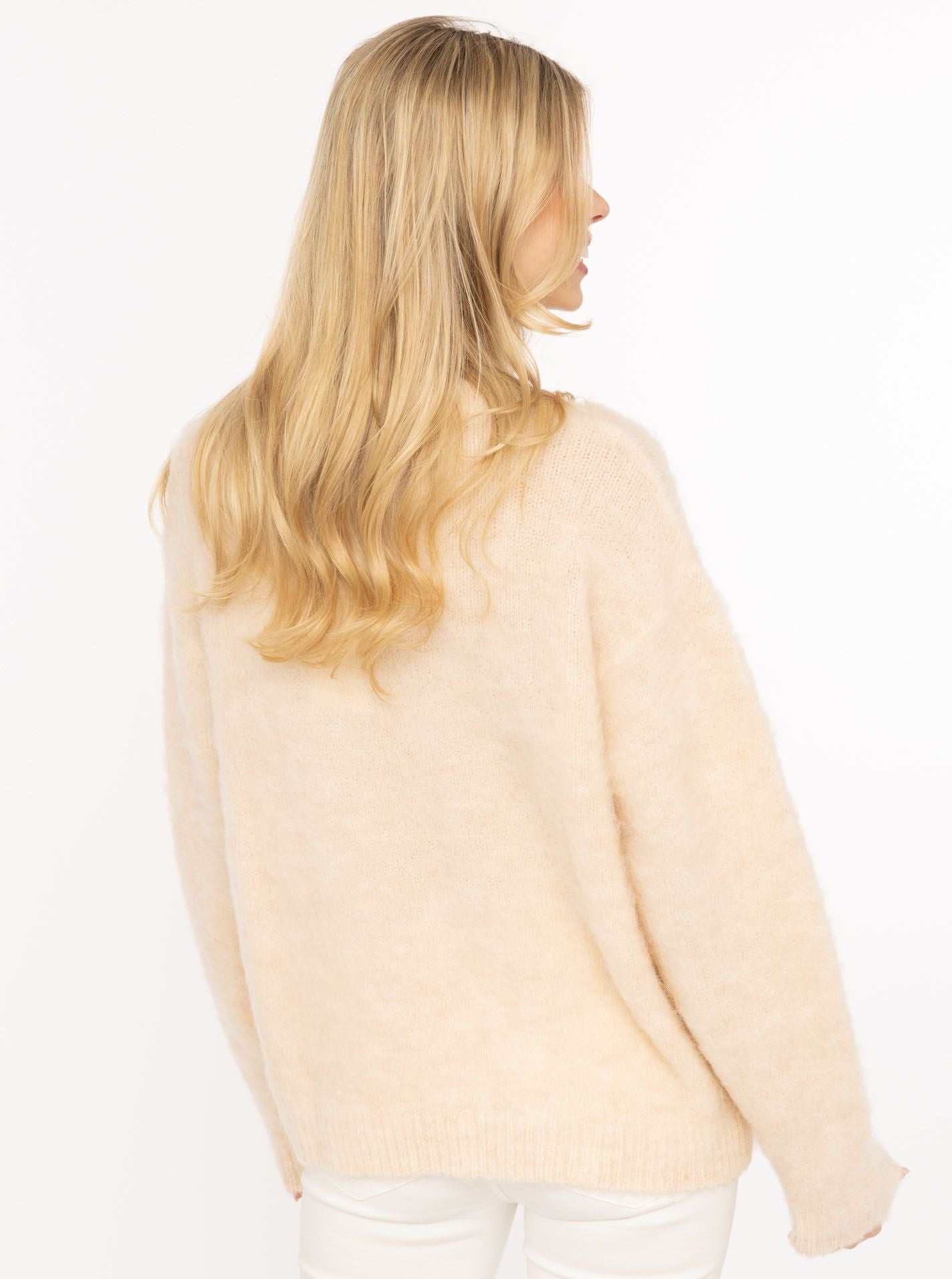 💕 Zwillingsherz Pullover "Fluffy Brushed Alpaka" Creme