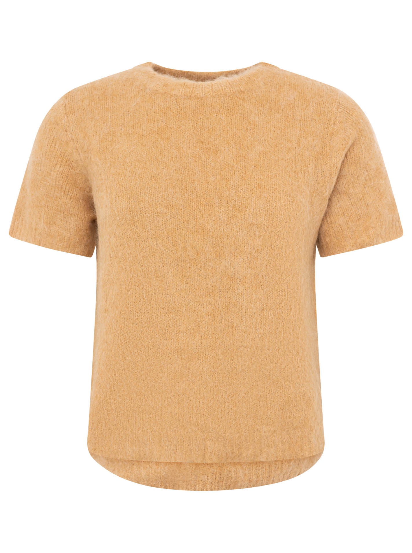 💕 Zwillingsherz Pullover Kurzarm "Fluffy Brushed Alpaka" Camel