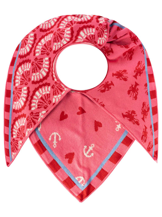 💕 Zwillingsherz Dreieckstuch "Anker & Herzen" Pink