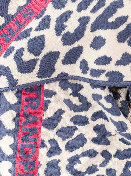 💕 Zwillingsherz Dreieckstuch "Strandpink Herz Leo" Blau