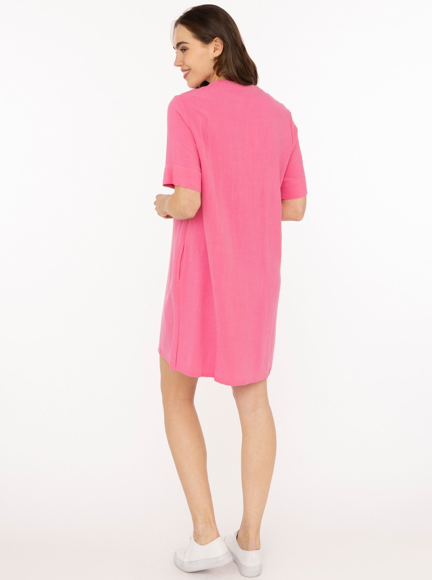 💕 Zwillingsherz Tunika Leinenmix "Uni" PInk