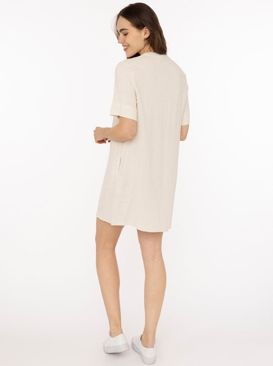💕 Zwillingsherz Tunika Leinenmix "Uni" Beige