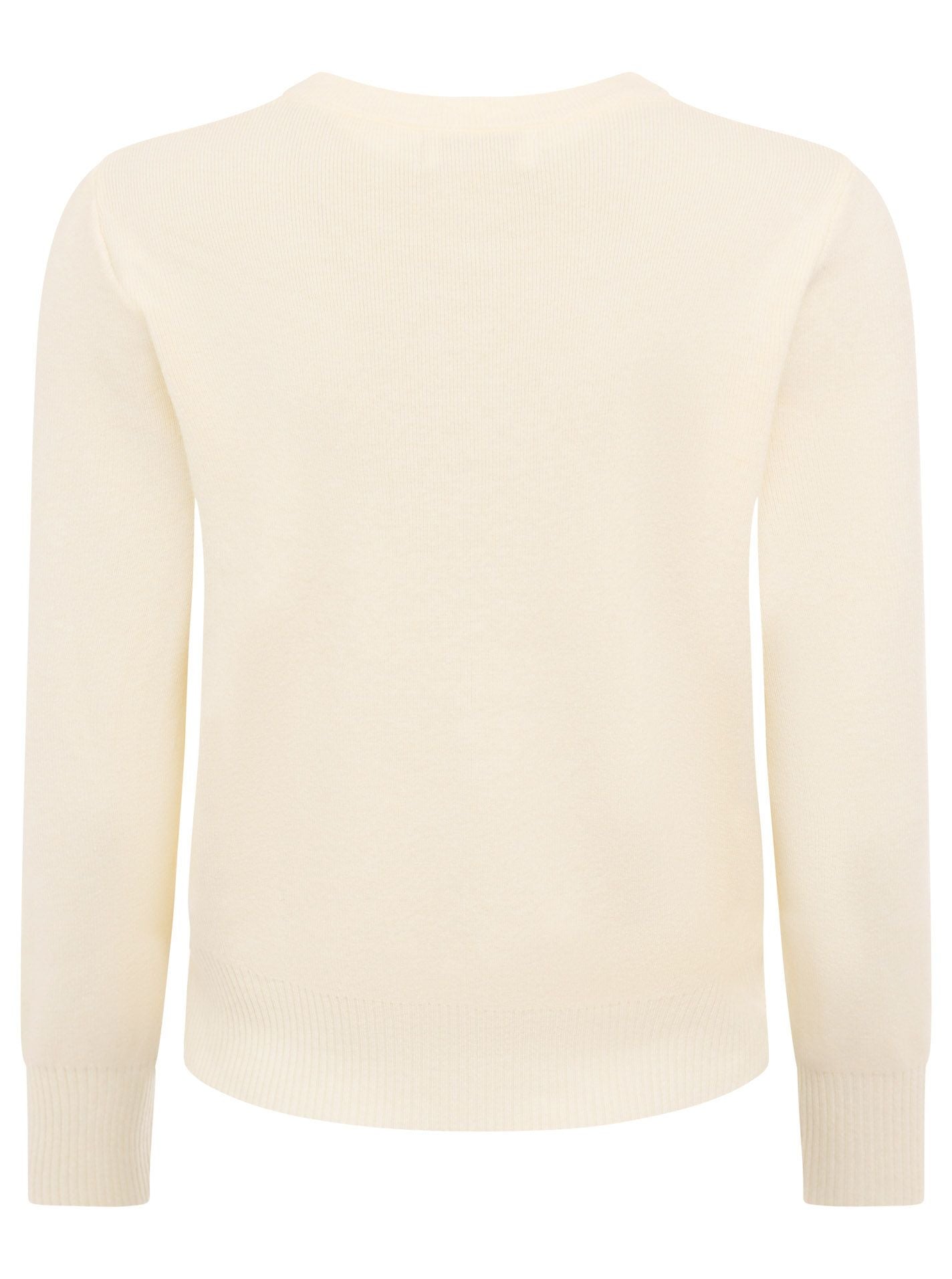 💕 Zwillingsherz Cardigan mit Knöpfen "Uni" Wollweiß
