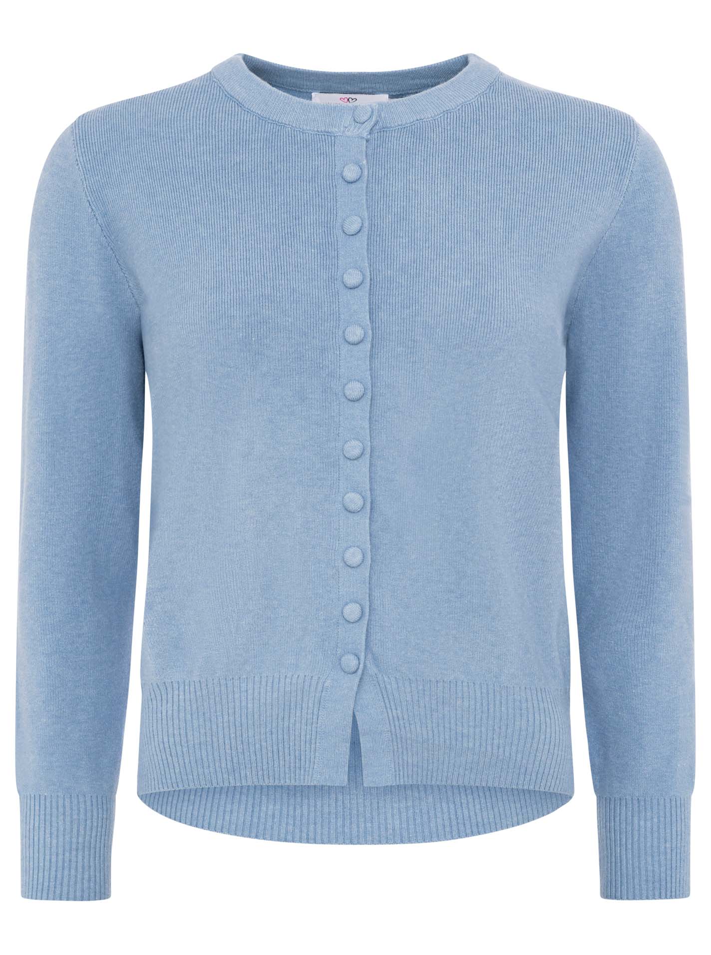 💕 Zwillingsherz Cardigan mit Knöpfen "Uni" Blau