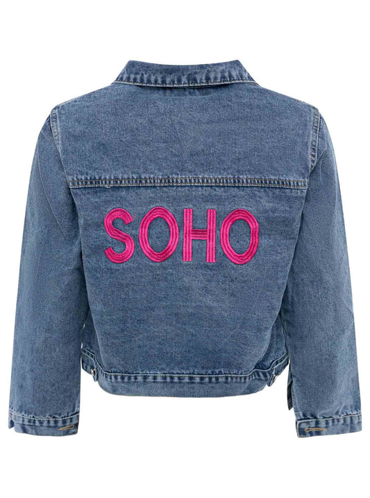 💕 Zwillingsherz Jeansjacke "Embroidery" Jeansblau