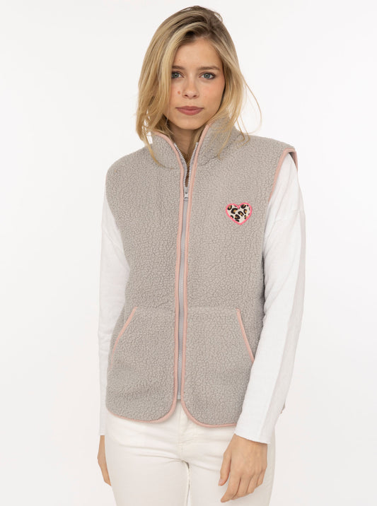 💕 Zwillingsherz Weste "Leo Herzpatch" Grau