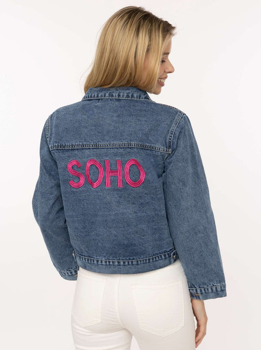 💕 Zwillingsherz Jeansjacke "Embroidery" Jeansblau