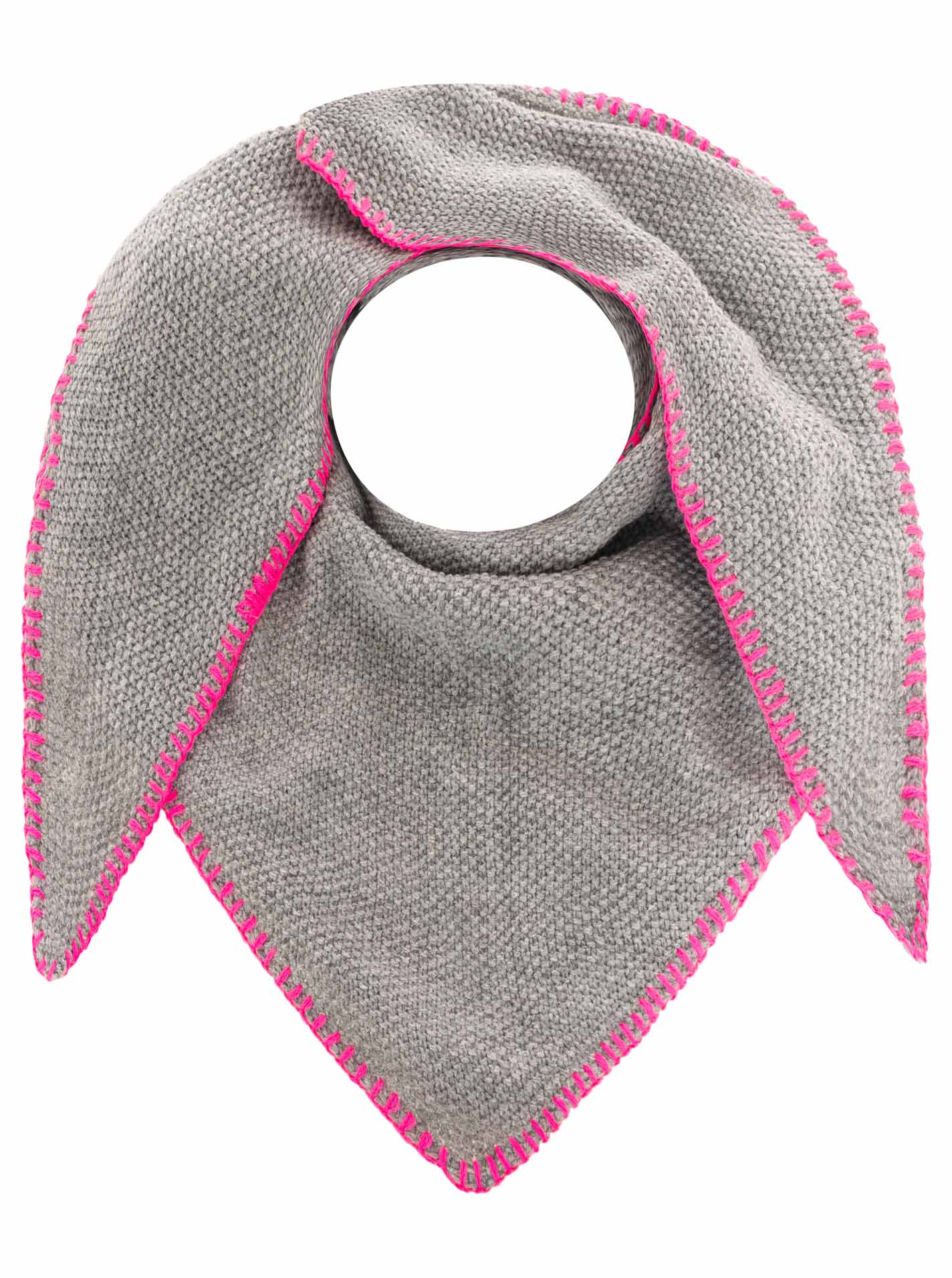 💕 Zwillingsherz Dreieckstuch "Uni Fringe" Grau