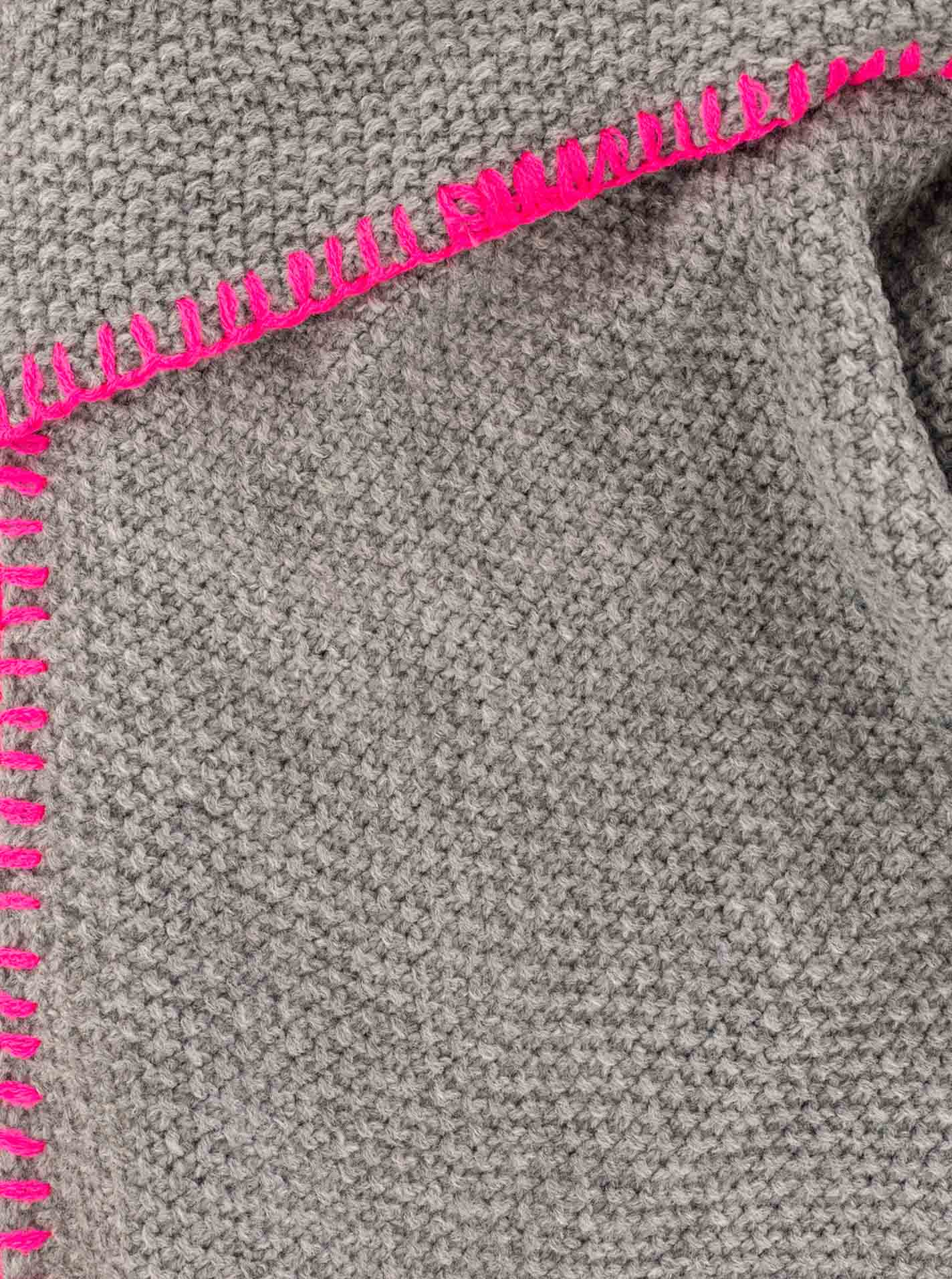💕 Zwillingsherz Dreieckstuch "Uni Fringe" Grau