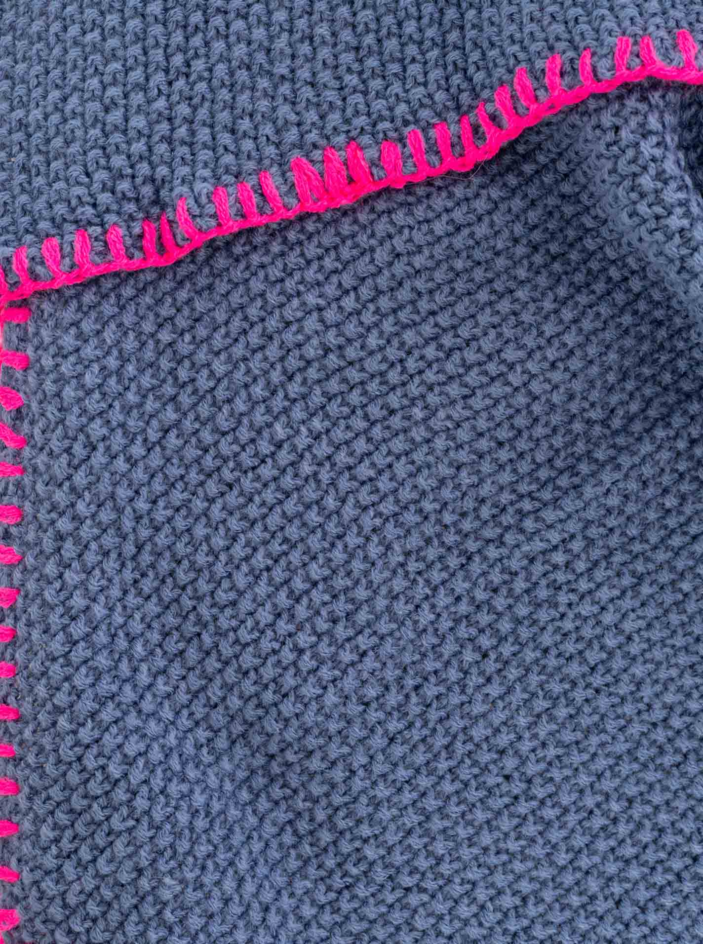 💕 Zwillingsherz Dreieckstuch "Uni Fringe" Jeansblau
