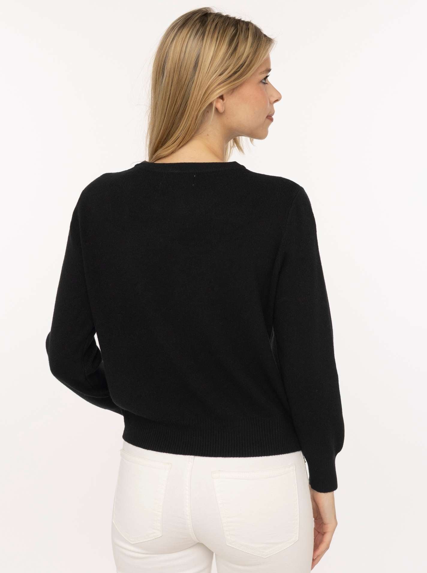 💕 Zwillingsherz Cardigan mit Knöpfen "Uni" Schwarz
