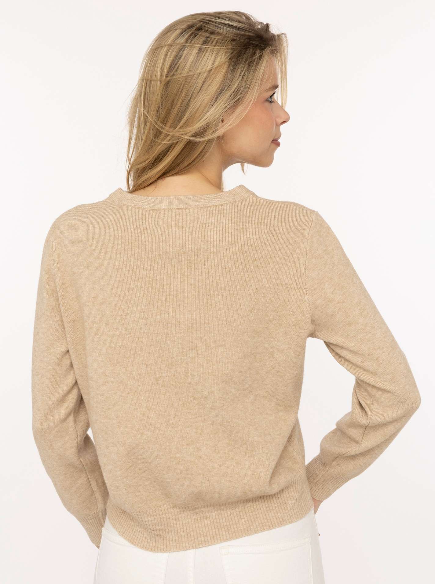 💕 Zwillingsherz Cardigan mit Knöpfen "Uni" Beige