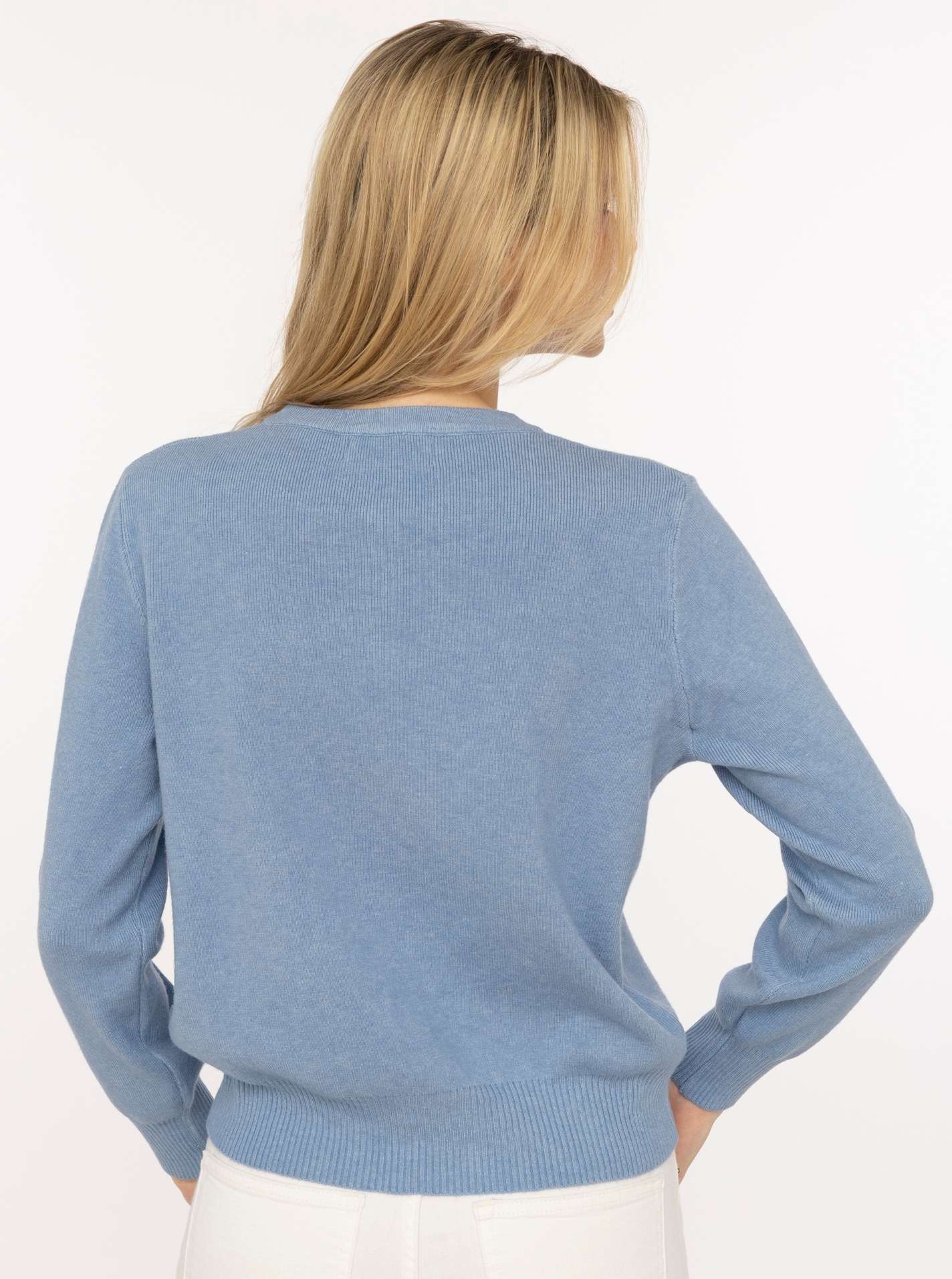 💕 Zwillingsherz Cardigan mit Knöpfen "Uni" Blau