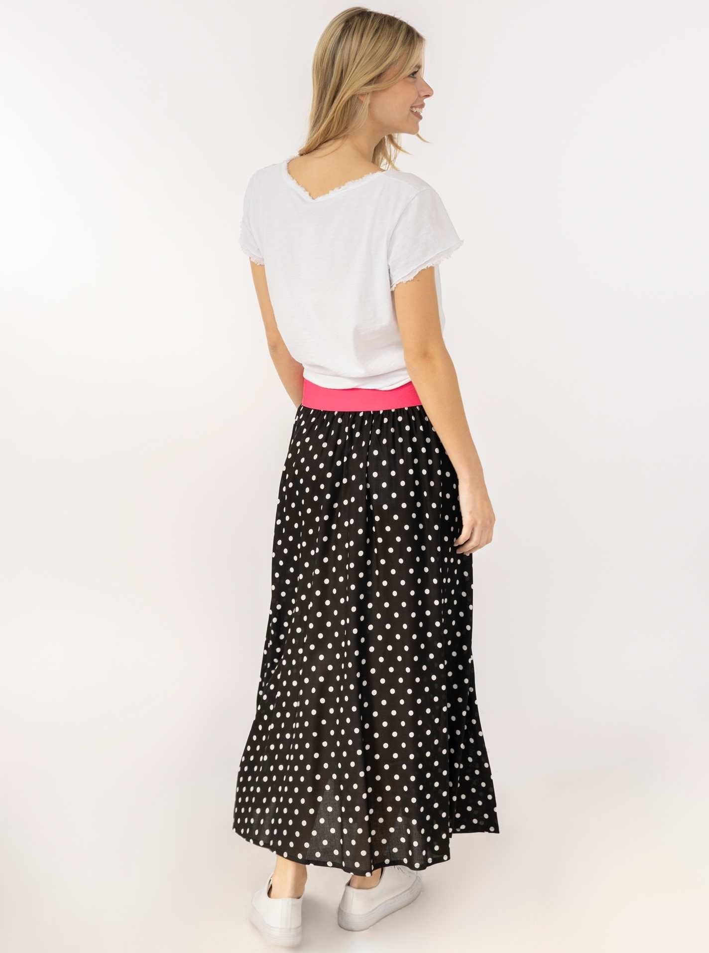 💕 Zwillingsherz Rock "Dots Allover" Schwarz