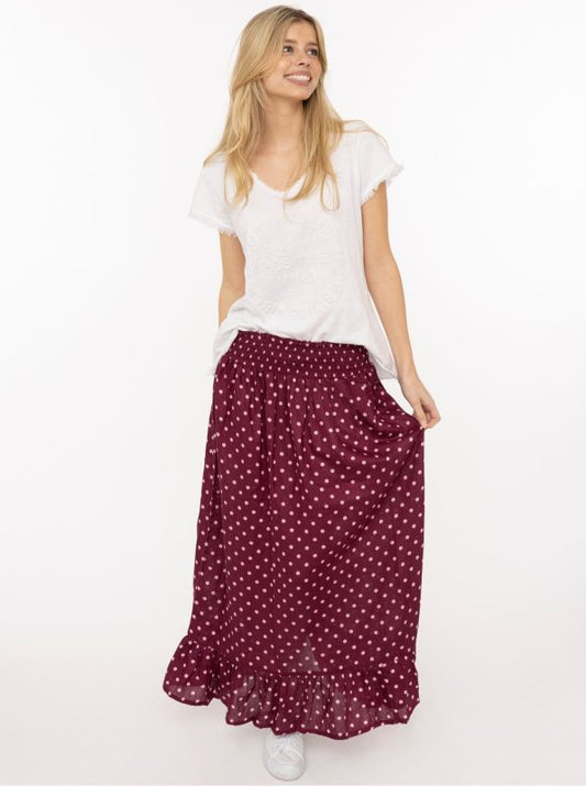 💕 Zwillingsherz Rock "Classic Dots" Bordeaux