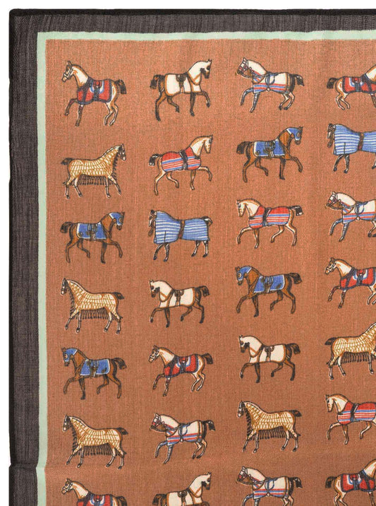💕 Zwillingsherz Nickituch "Classic Horse" Braun
