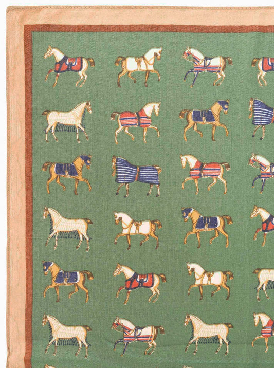 💕 Zwillingsherz Nickituch "Classic Horse" Grün