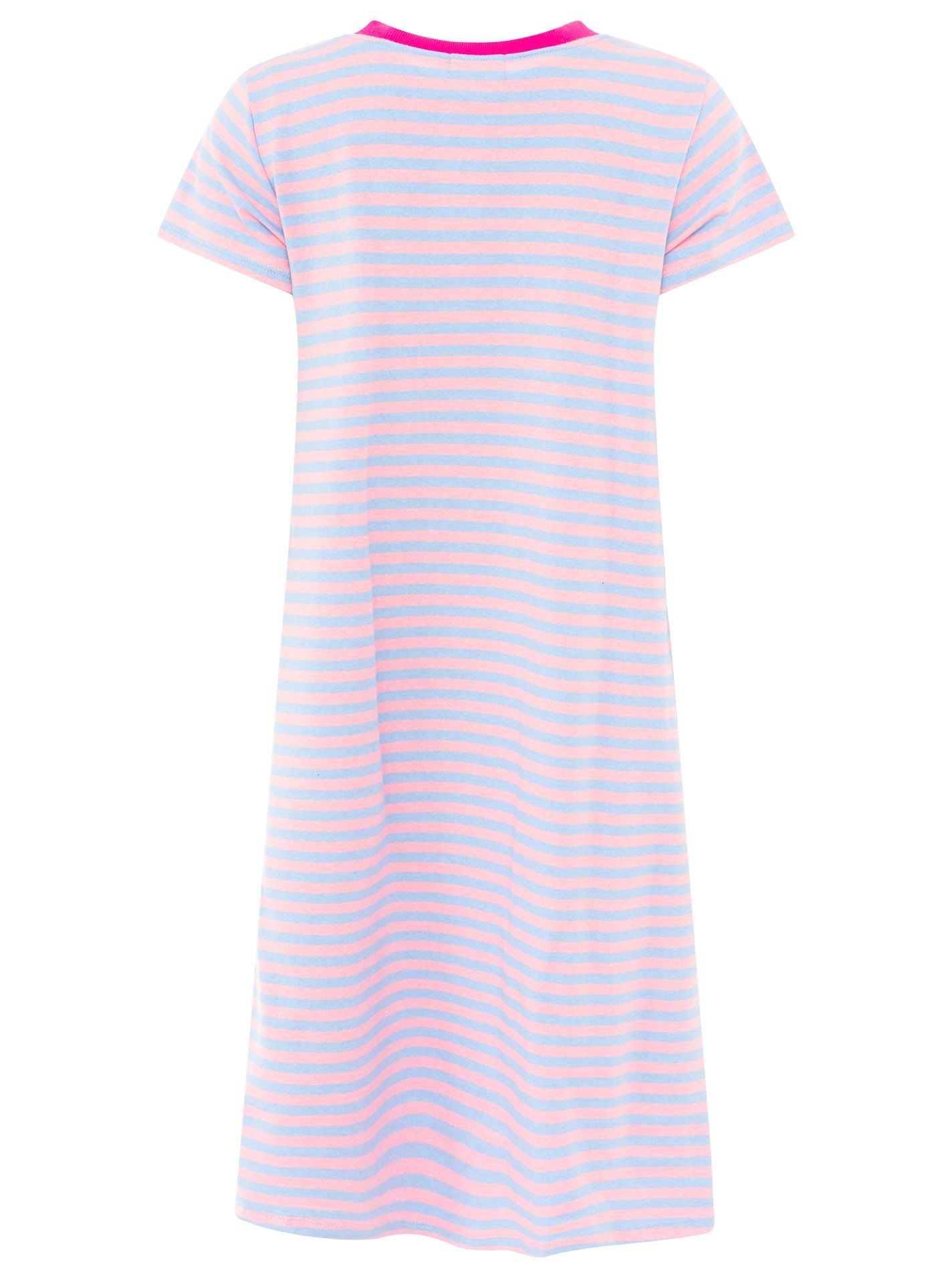💕 Zwillingsherz Sweat Kleid "Neon Streifen" Hellblau