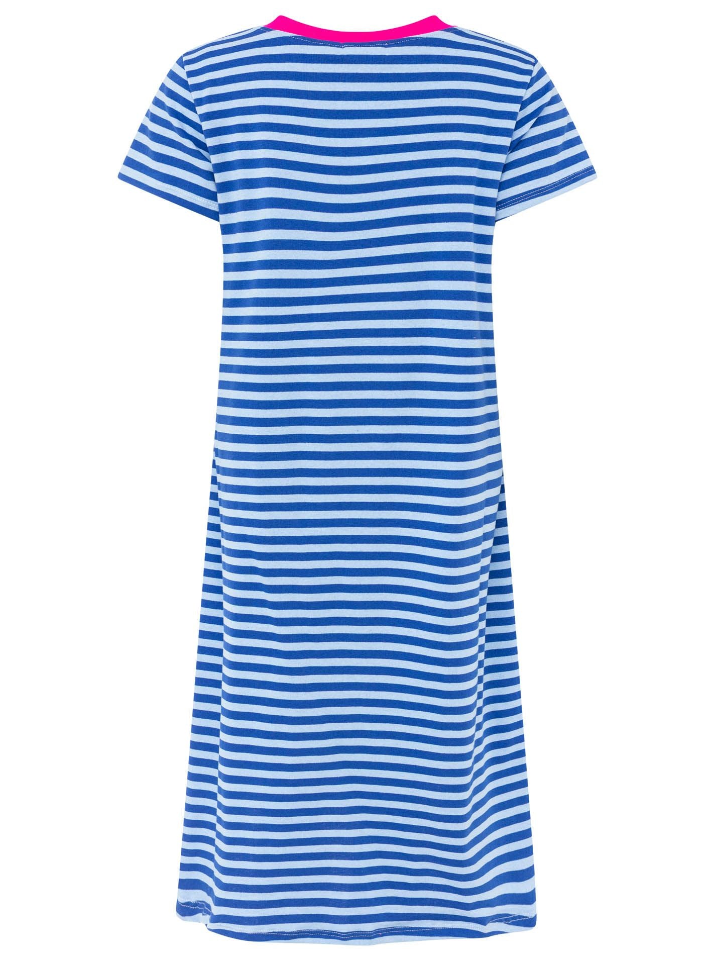 💕 Zwillingsherz Sweat Kleid "Neon Streifen" Blau