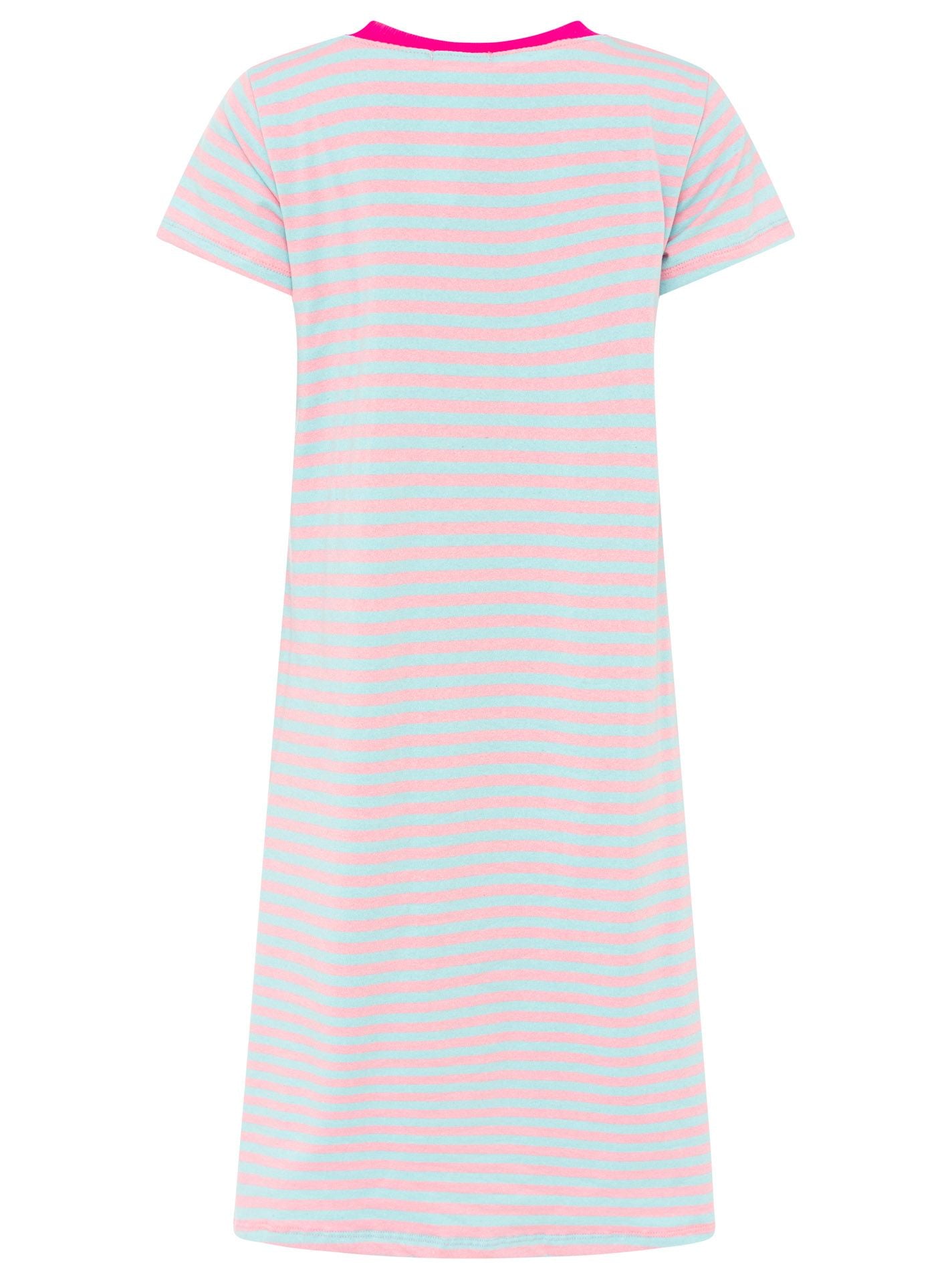 💕 Zwillingsherz Sweat Kleid "Neon Streifen" Türkis