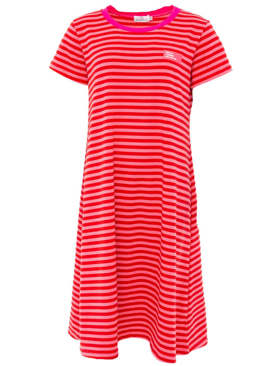 💕 Zwillingsherz Sweat Kleid "Neon Streifen" Pink Rot