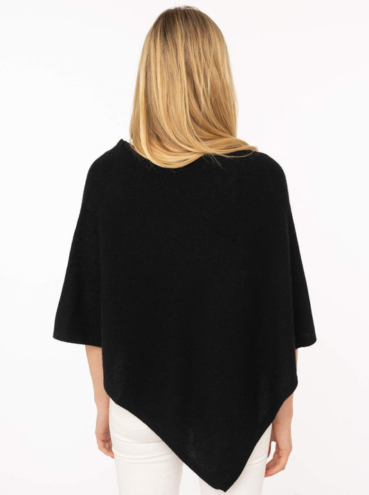 💕 Zwillingsherz Poncho Cape 100 % Kaschmir Cashmere Schwarz