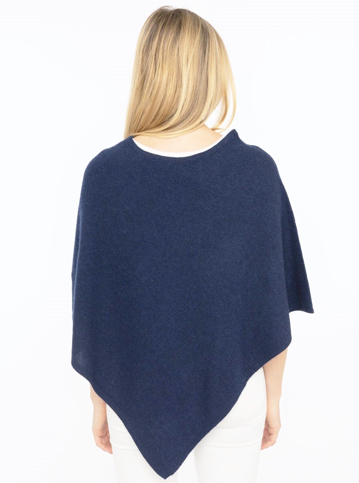 💕 Zwillingsherz Poncho Cape 100 % Kaschmir Cashmere Navy