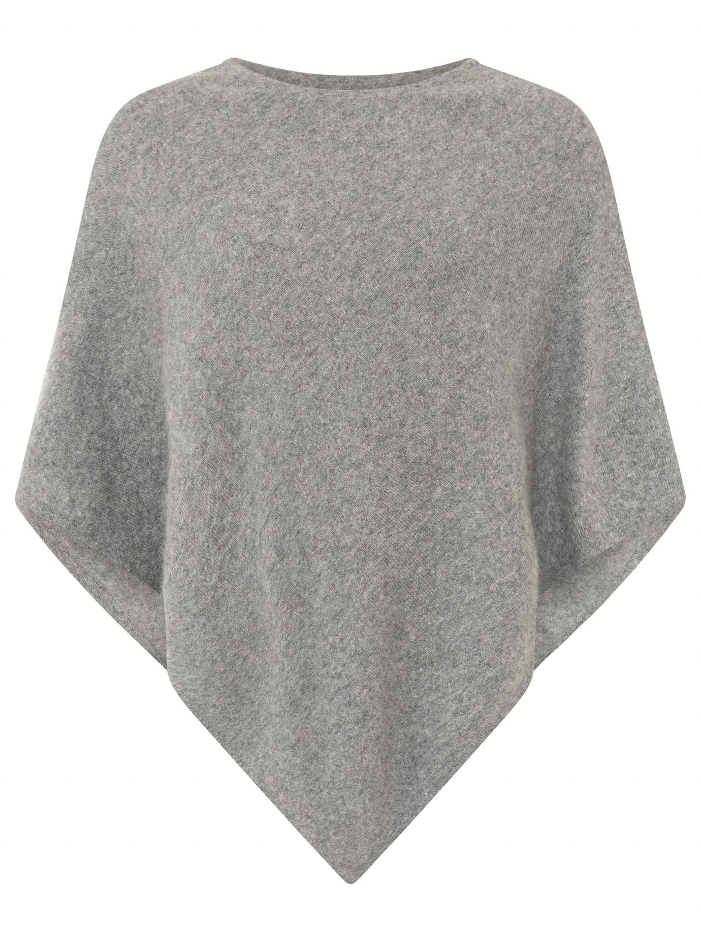 💕 Zwillingsherz Poncho Cape 100 % Kaschmir Cashmere Mittelgrau