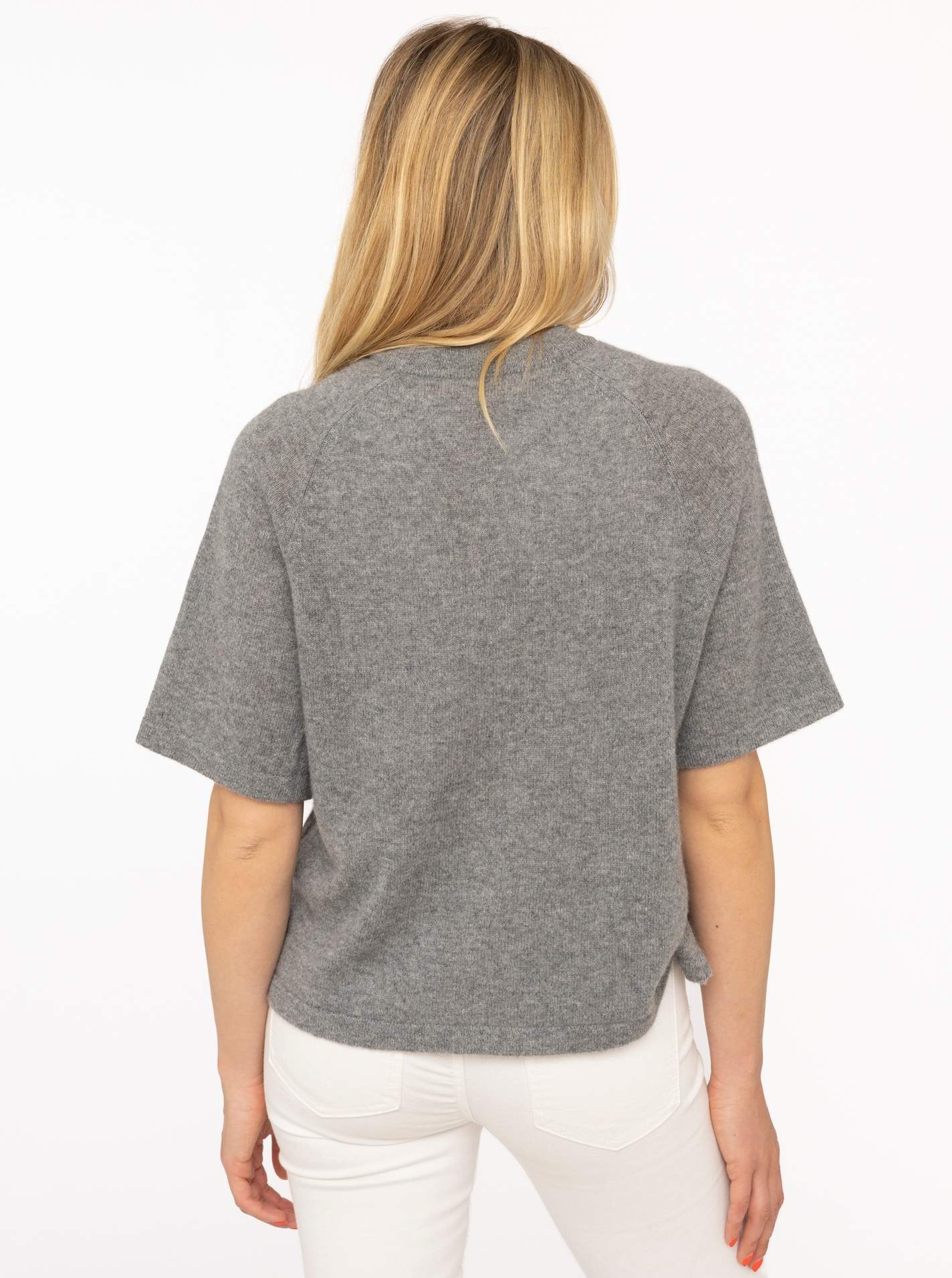 💕 Zwillingsherz Pullover Pulli "Boxy" Mittelgrau