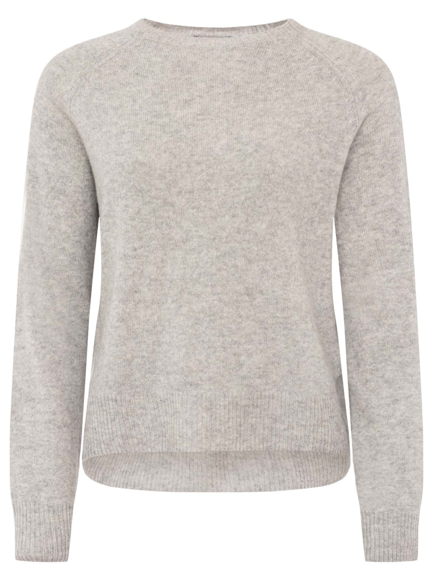 💕 Zwillingsherz Pullover Pulli "Blogger & Uni" Rundhalspullover 100 % Kaschmir Cashmere Hellgrau