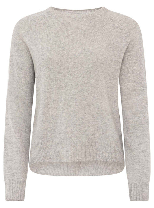 💕 Zwillingsherz Pullover Pulli "Blogger & Uni" Rundhalspullover 100 % Kaschmir Cashmere Hellgrau