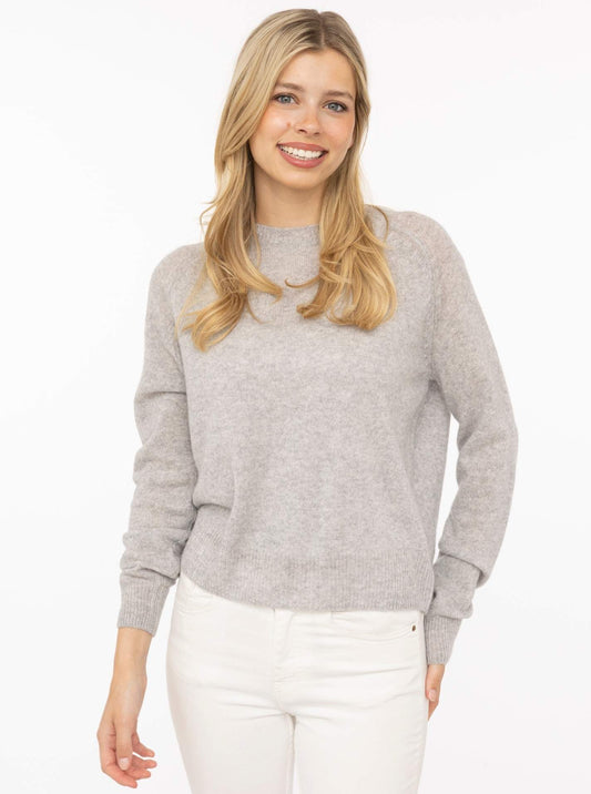 💕 Zwillingsherz Pullover Pulli "Blogger & Uni" Rundhalspullover 100 % Kaschmir Cashmere Hellgrau