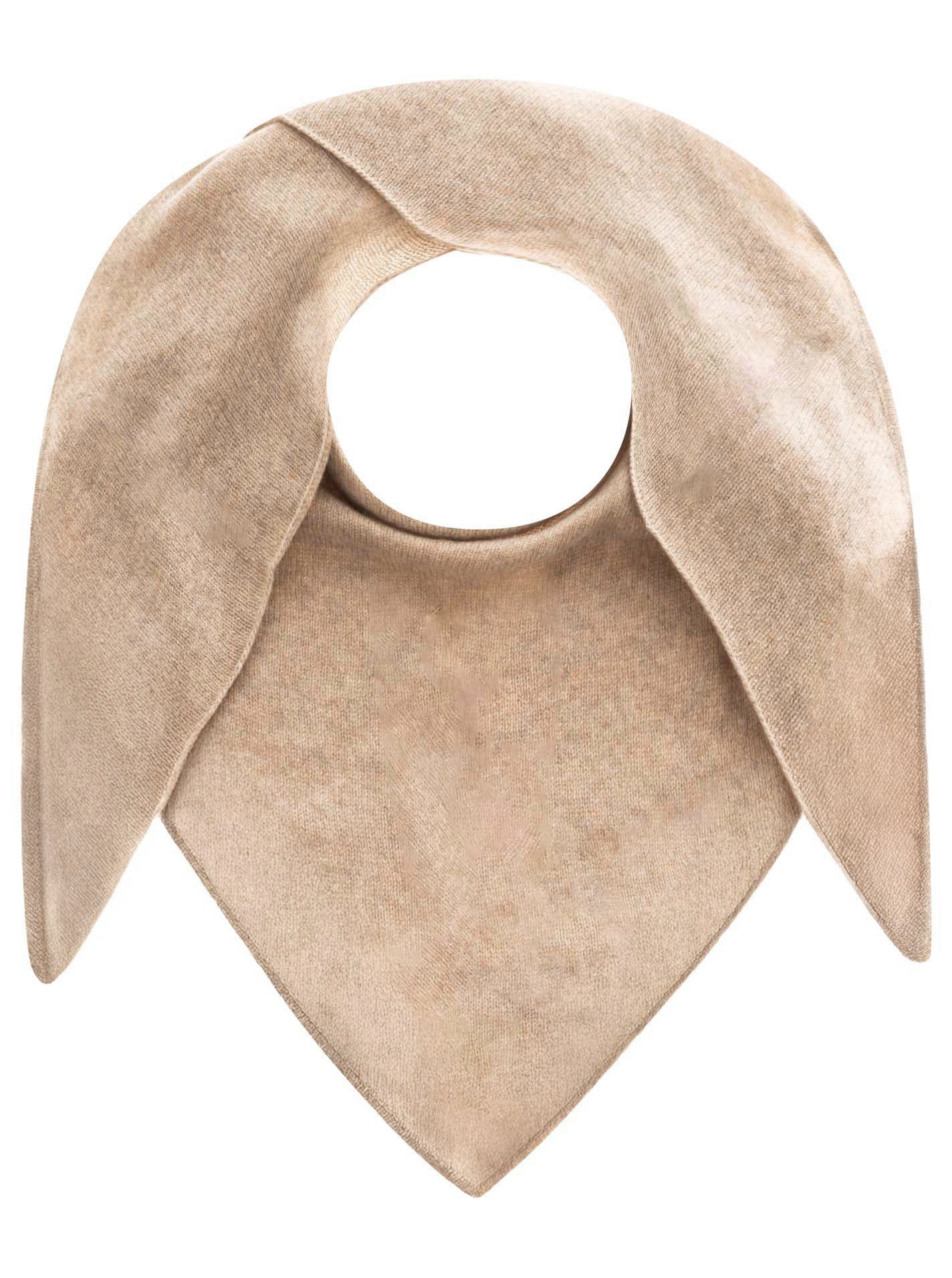 💕 Zwillingsherz Dreieckstuch "100 % Cashmere" Kaschmir Mittelbeige